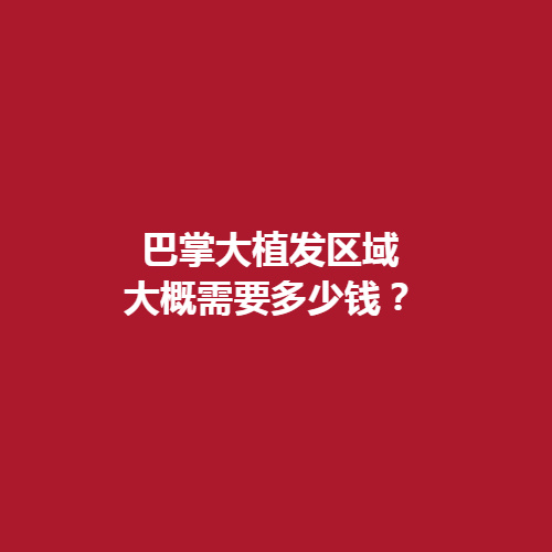 巴掌大植发区域大概需要多少钱呢?种植技术吗?可靠吗?