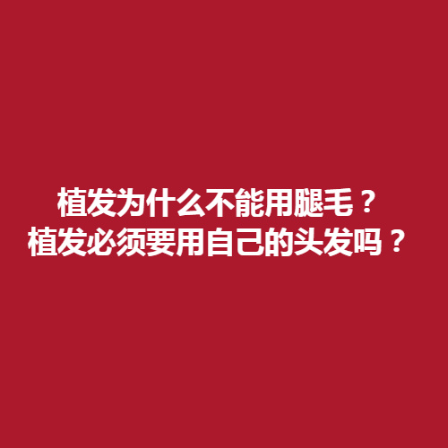植发为什么不能用腿毛?植发必须要用自己的头发吗?详写介绍进来了解一下吧!