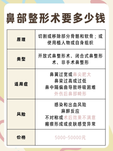 鼻部整形手术多少钱?做完直接逆袭成颜值天花板
